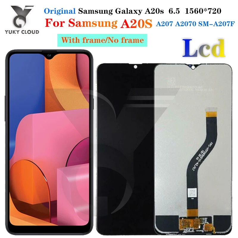 Оригинальный 6 5 ''ЖК дисплей с рамкой для SAMSUNG Galaxy A20s ЖК сенсорным экраном