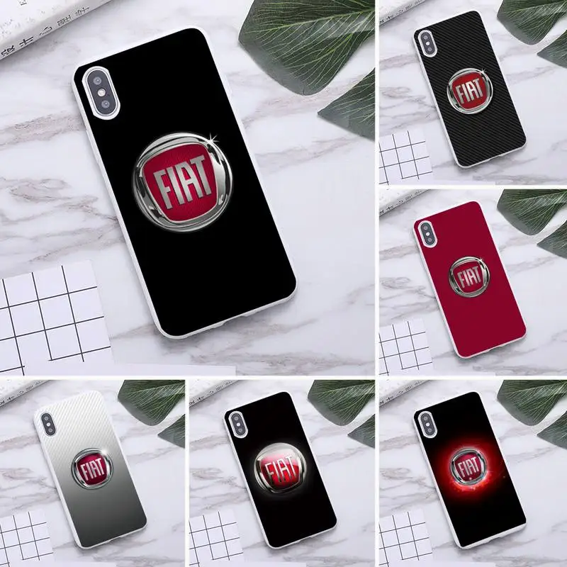 

Fiat Car Logo Phone Case for iPhone 12 mini 11 Pro Max X XR XS 8 7 6s Plus Candy white Silicone Cases