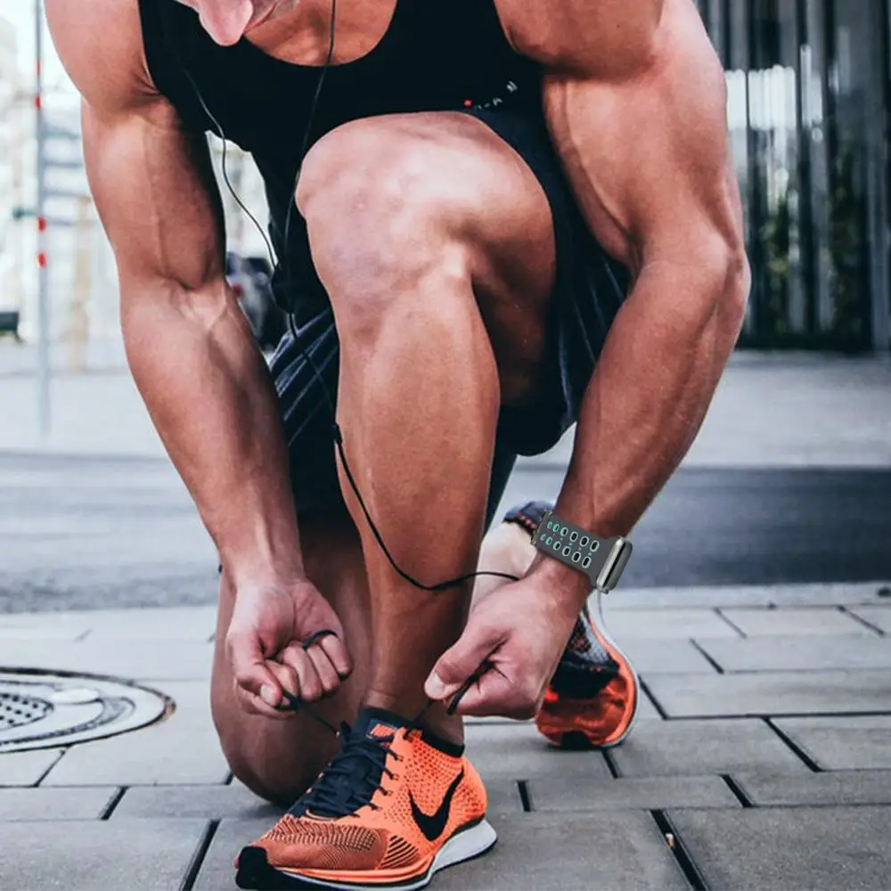 Силиконовый спортивный ремешок для Apple Watch 5 4 3 2 1 Band 42 мм 38 резиновый браслет Nike +