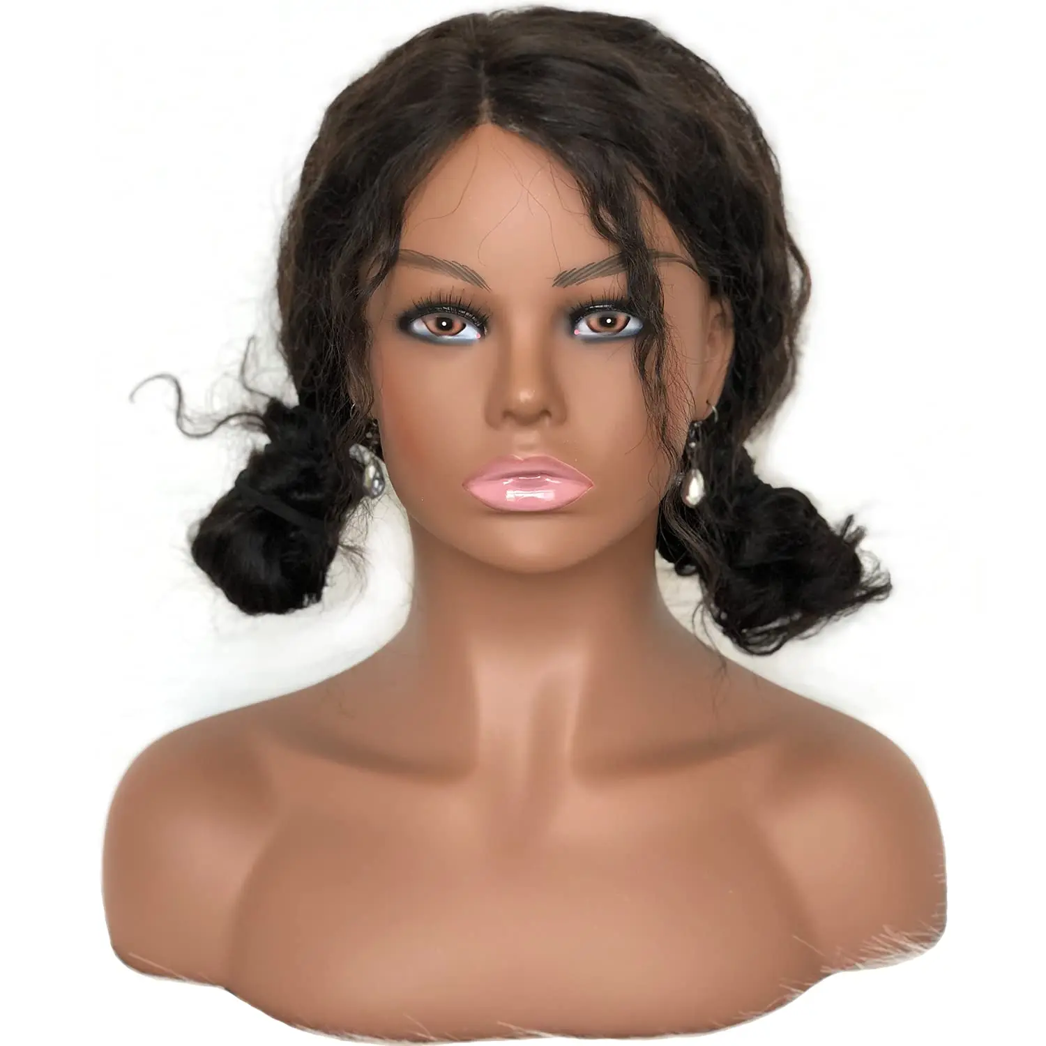 Realistic Female Mannequin Head With Shoulder Manikin Head Bust