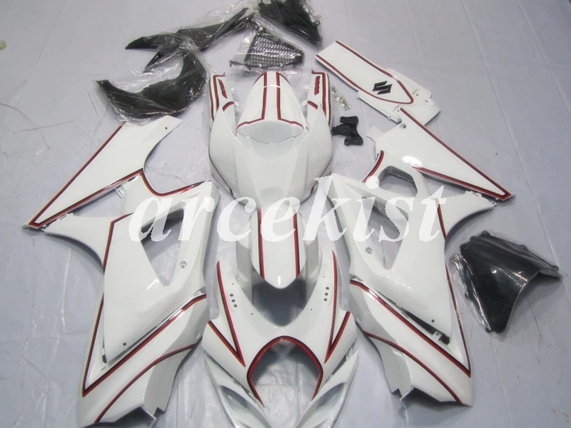 ABS мотоцикл Полный обтекатели комплект подходит для SUZUKI GSX-R1000 GSXR1000 2007 2008 07 08 K7 набор кузова белый