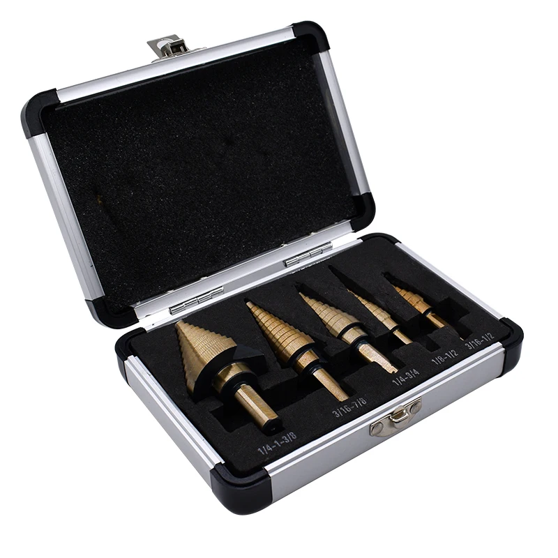 

50 Sizes Step Drill Bit Set Tools high speed steel Aluminum Case Metal Drilling Tool for Metal Wood
