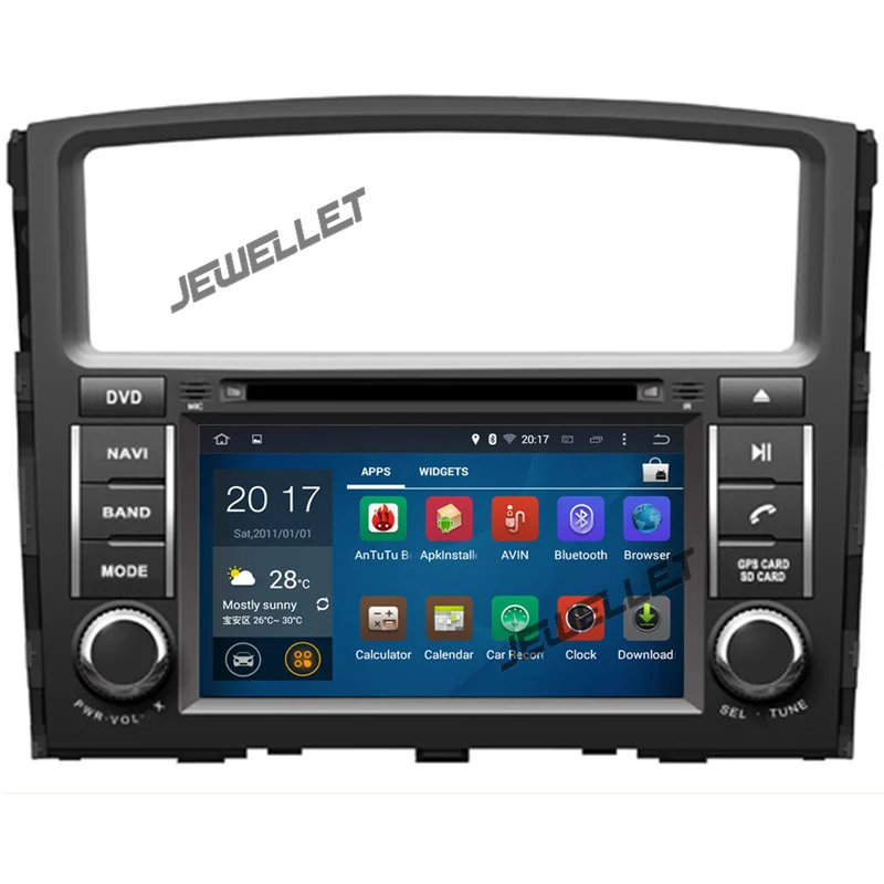 Octa core IPS screen Android 9.0 Car DVD GPS radio Navigation for Mitsubishi Pajero 2007-2016 with 4G/Wifi OBD DVR 1080P