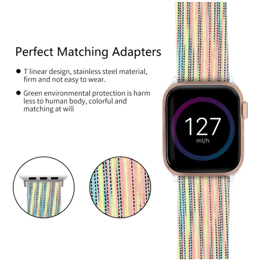 Нейлоновый ремешок для часов Pride rainbow для apple, Смарт-часы, Холщовый ремешок для iwatch 4, 3, 2, 1, 38 мм, 40, 42 мм, ремень, браслет, браслет
