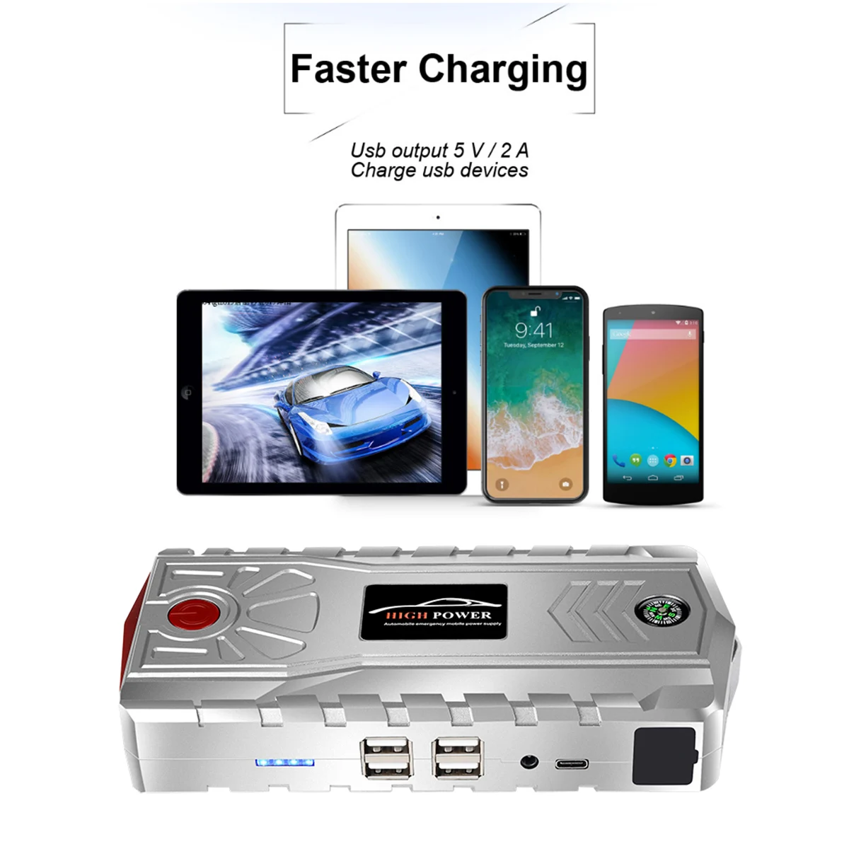 Портативный 95600mAh 12V автомобильный скачок стартер 4USB type-C power Bank зажим усилителя батареи 800A сигаретный светильник er аварийный светильник