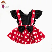 Комплект одежды для новорожденных девочек; костюм; юбка в горошек для подтяжки в горошек; нарядное платье принцессы для девочек