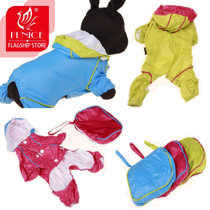 

Fenice Small Pet Dog Hoody Jacket Rain Coat Waterproof Clothes Slicker Jumpsuit Apparel dog clothes for small dogs raincoats