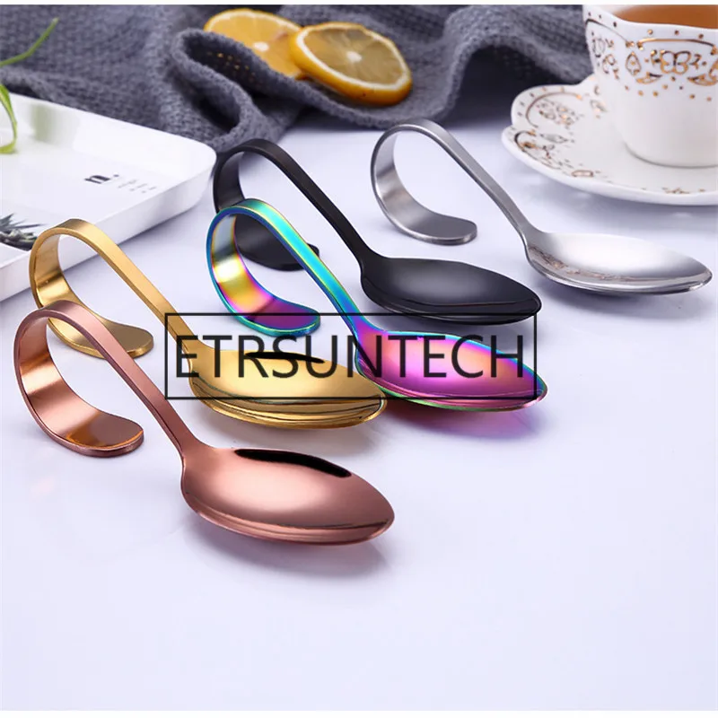 100pcs New Stainless Steel Hotel Tableware Soup Spoon Spoon Multi Color Dinner Decoration Tableware Kitchen Tool