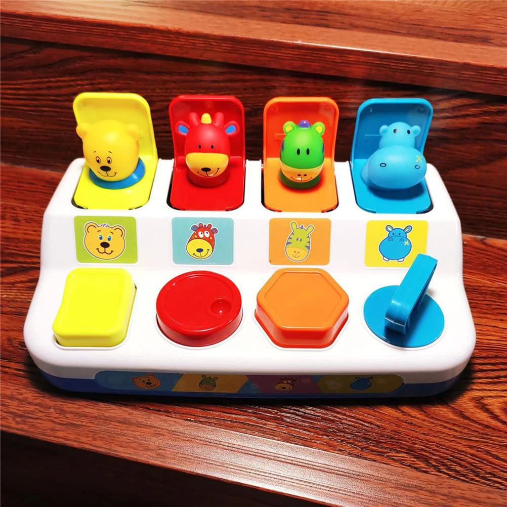 Educational Toys Random Interactive Pop Up Animals Toy Switchbox Button Box Baby Intelligence Push Doll Toys For Children
