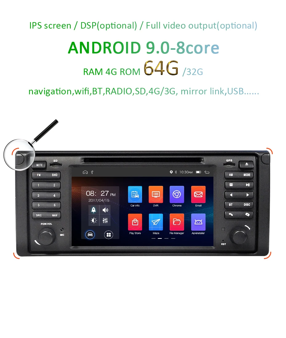 Sale IPS DSP Android 9.0 4G 64G Car GPS For BMW E53 E39 X5 DVD PLAYER Multimedia NAVIGATION STEREO RADIO AUTO GPS AV OUTPUT headunit 2