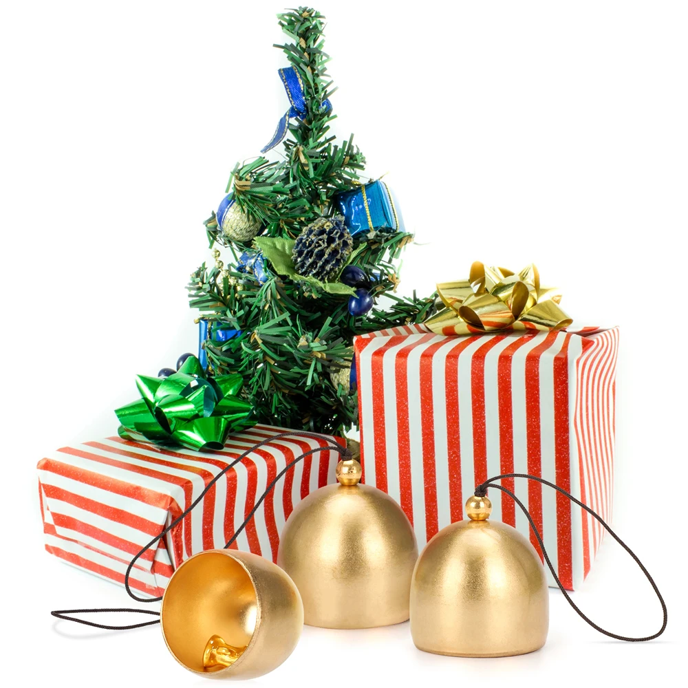 Description Picture 3 of item1pc Christmas Metal Small Pure Copper Bell Tree Pendant Decoration Xmas Party Wind Chimes Diy Material Crafts Accessories NEW