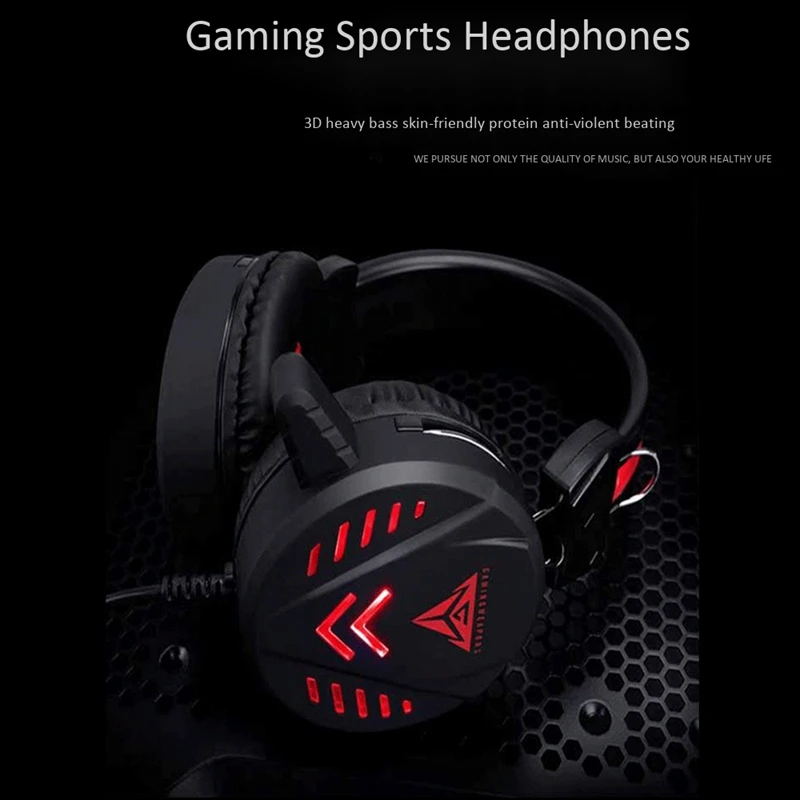 Stereo Gaming Headset for PS4 PC Noise Cancelling over Ear Headphones with LED Light Bass Surround Soft Memory Earmuffs
