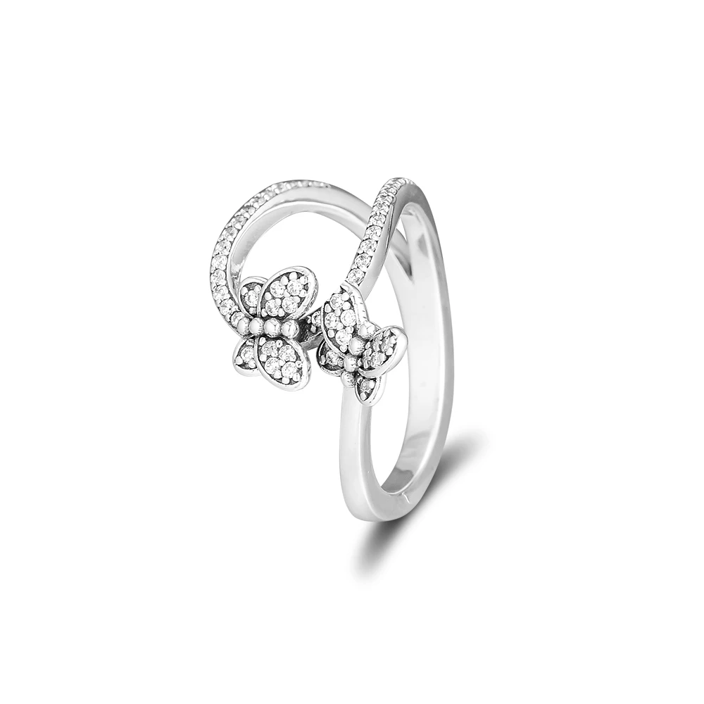 925 пробы, серебряное, классическое, сливовый, четырехлистный клевер, в форме сердца, женское, очаровательное, модное, открывающееся кольцо - Цвет основного камня: JZ208