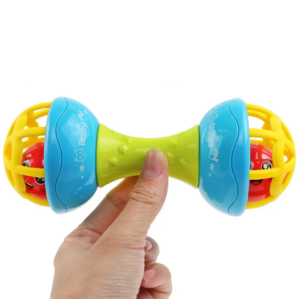 Baby Teether Toys Multicolor Baby Teether Rattle Toy Grasping Gums Hand Bell Educational Gift Rattle Toy 3