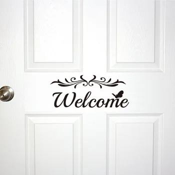 

Creative Welcome Wall Stickers Art Door Decoration Bedroom Wall Mural Removable PVC Sticker Quote Letter Wallpaper Home Decor