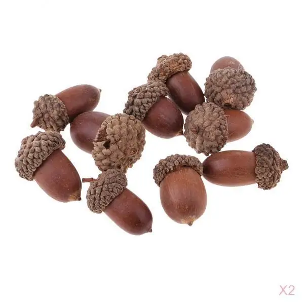 20Pcs Natural Mini Acorns Dried Flowers Christmas Accents Home Table Decoration Ornaments Rustic Crafts