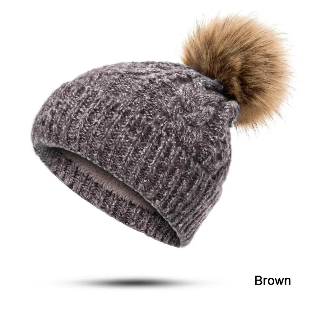 REAKIDS модные унисекс детская вязаная шапочка из хлопка теплая детская шляпа кепки милый зимний комплект теплой детской одежды; детские головные уборы детские шапки - Цвет: Brown