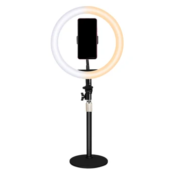 

1PC Durable Practical Dimmable Selfie Lamp Phone Holder Beauty LED Lamp Filling Light for Live Stream Photography Makeup