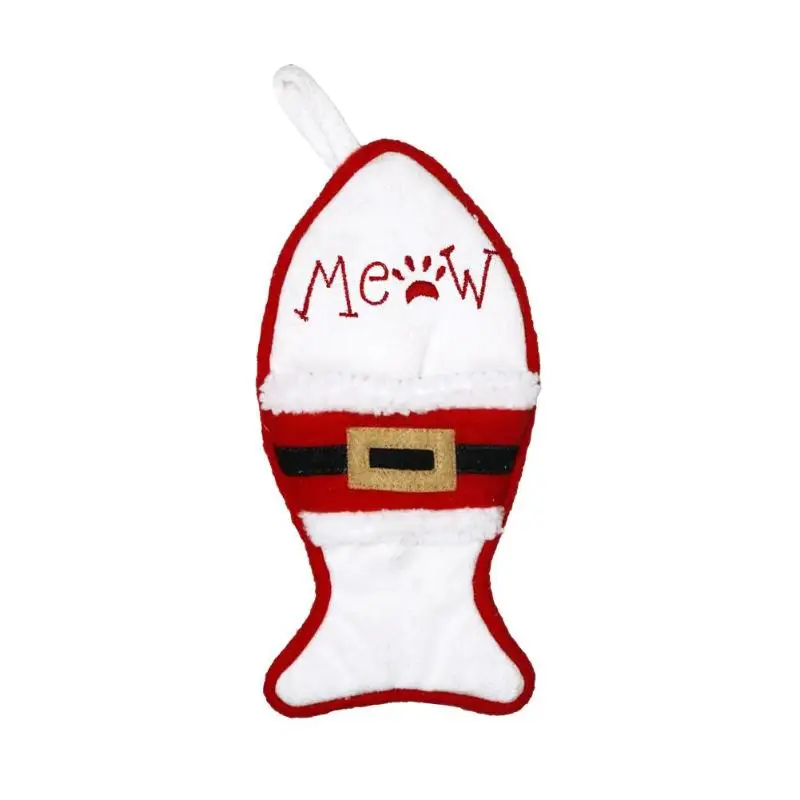Рождественские носки для чулок, Подарочный мешок, держатель для столовых приборов, Рождественская елка, подвесной декор, Санта Клаус, конфета, Подарочный мешок, Рождественская елка - Цвет: Fish-White