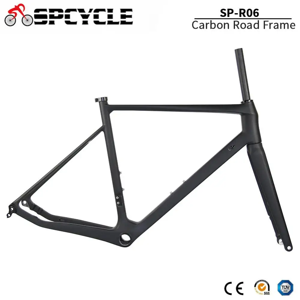 

Spcycle 700x28C Carbon Road Bike Frame Disc Brake Road Racing Bicycle Frameset Front 100x12mm Rear 142x12mm Thru Axle