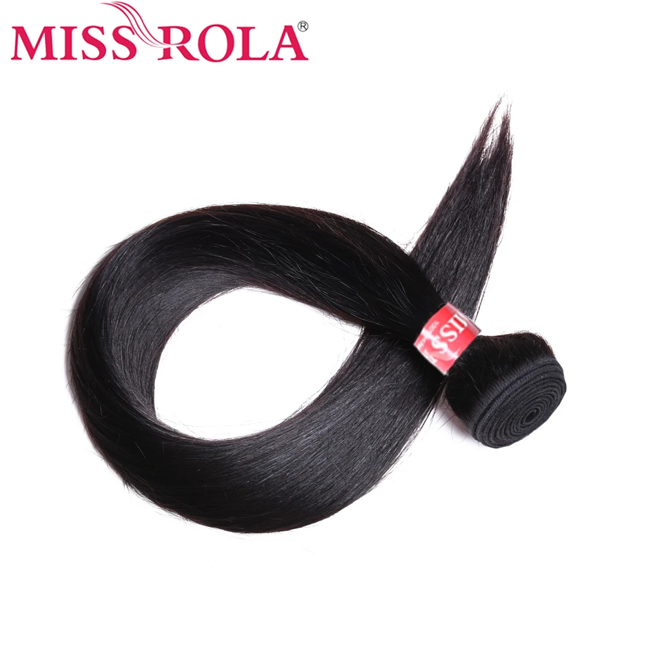 Miss Rola перуанские накладные волосы пучки человеческие волосы прямые 3 пучка 8-26 дюймов натуральный цвет Наращивание волос не Реми