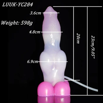 LUUK 9.05" Seajelly Colorful Ejaculating Spray Water Dildo Shepherd Dog Dick Big Knot Sex Toy For Women Sexual Fantasy Products 2