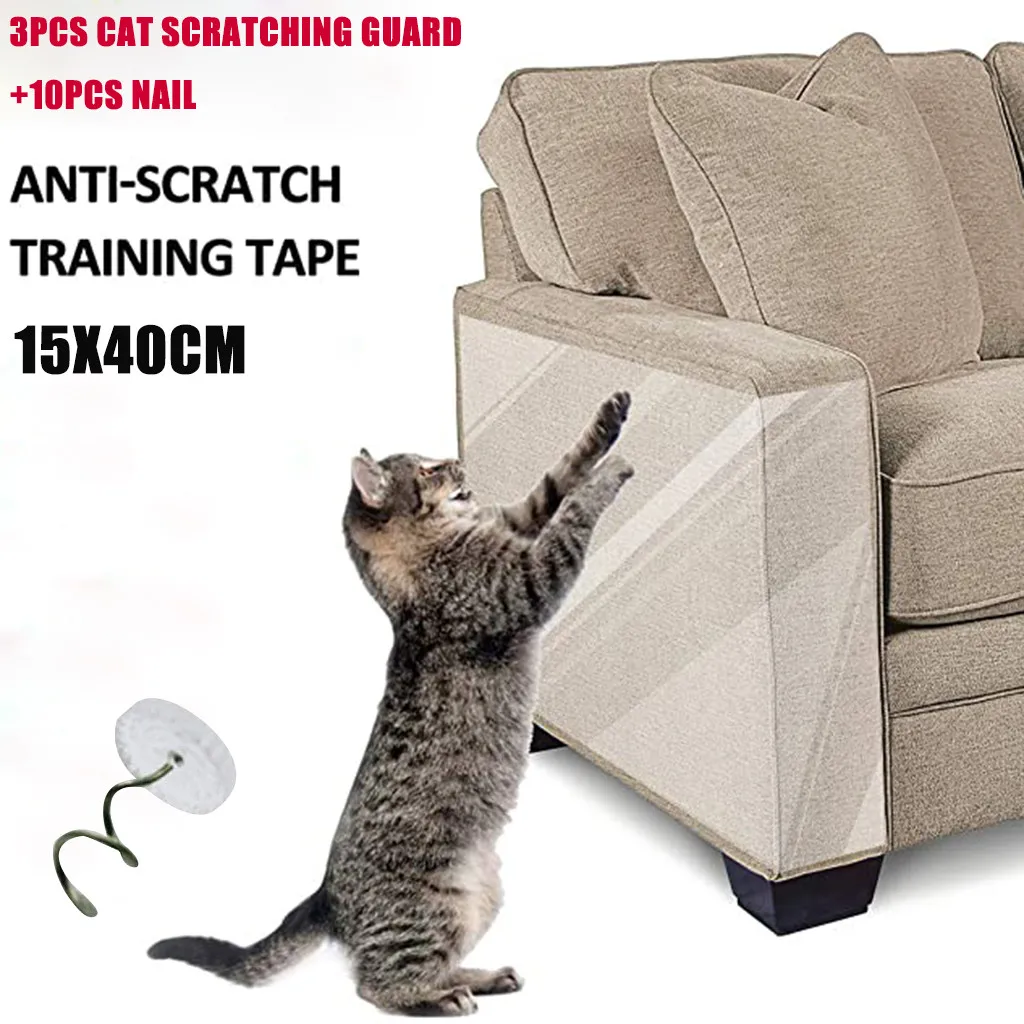 3 uds Gato disuasión doble Anti-scratch Tape gato sofá protectores de muebles cero guardias sofá protección almohadillas Herramienta # T1P