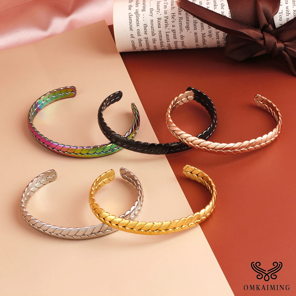 Браслет в форме листа из нержавеющей стали для мужчин и женщин браслет