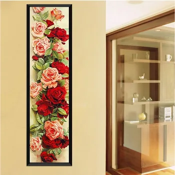 

90*30cm Fashion DIY Drawing Crafts Romantic Roses Diamond Painting Cross Stitch Mosaic Pasted Rhinestones Embroidery JS23