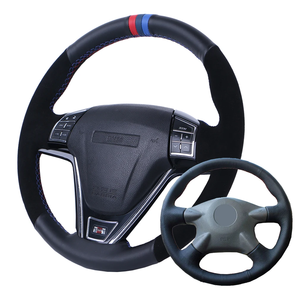 Автомобильный чехол на руль из замши для Nissan Almera N16 Pathfinder Primera XTrail Renault Samsung
