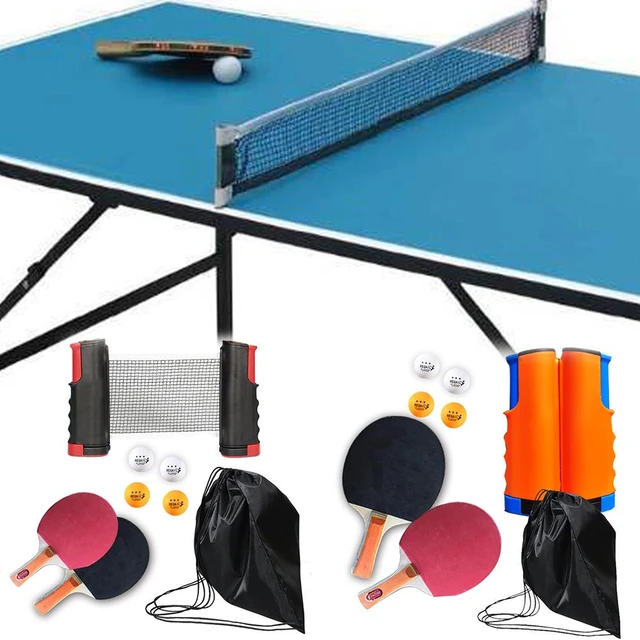 Ensemble de Tennis de Table Portable, avec filet rétractable, pour  l'intérieur et l'extérieur, raquette, balles de Ping-Pong, entraînement -  AliExpress