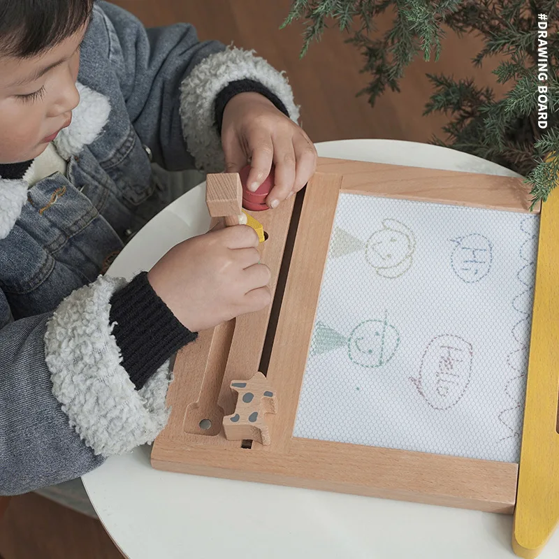 Magnetic Drawing Board for Children Painting Writing Tablet Erasable Kids  Handwriting Colorful Educational Wooden Toy for Baby