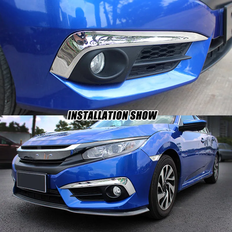 Для Honda Civic Sedan Coupe передний противотуманный светильник лампа бампер век хромированная Накладка аксессуары для стайлинга автомобилей