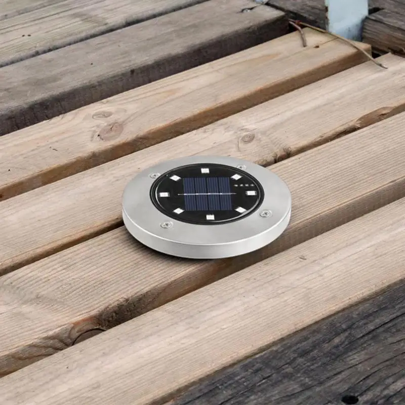 8LED Солнечный садовый подземный светильник, водонепроницаемый, устойчивый к коррозии, сопротивление сжатию, меняющий цвет, для двора, похороненный светильник