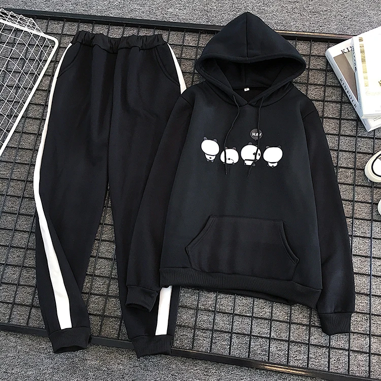 8 Color Tracksuit Sets Women 2 Piece Set Kawaii Hoodies Sweatshirts Top+drawstring Pants Matching Suit Female Winter Clothing