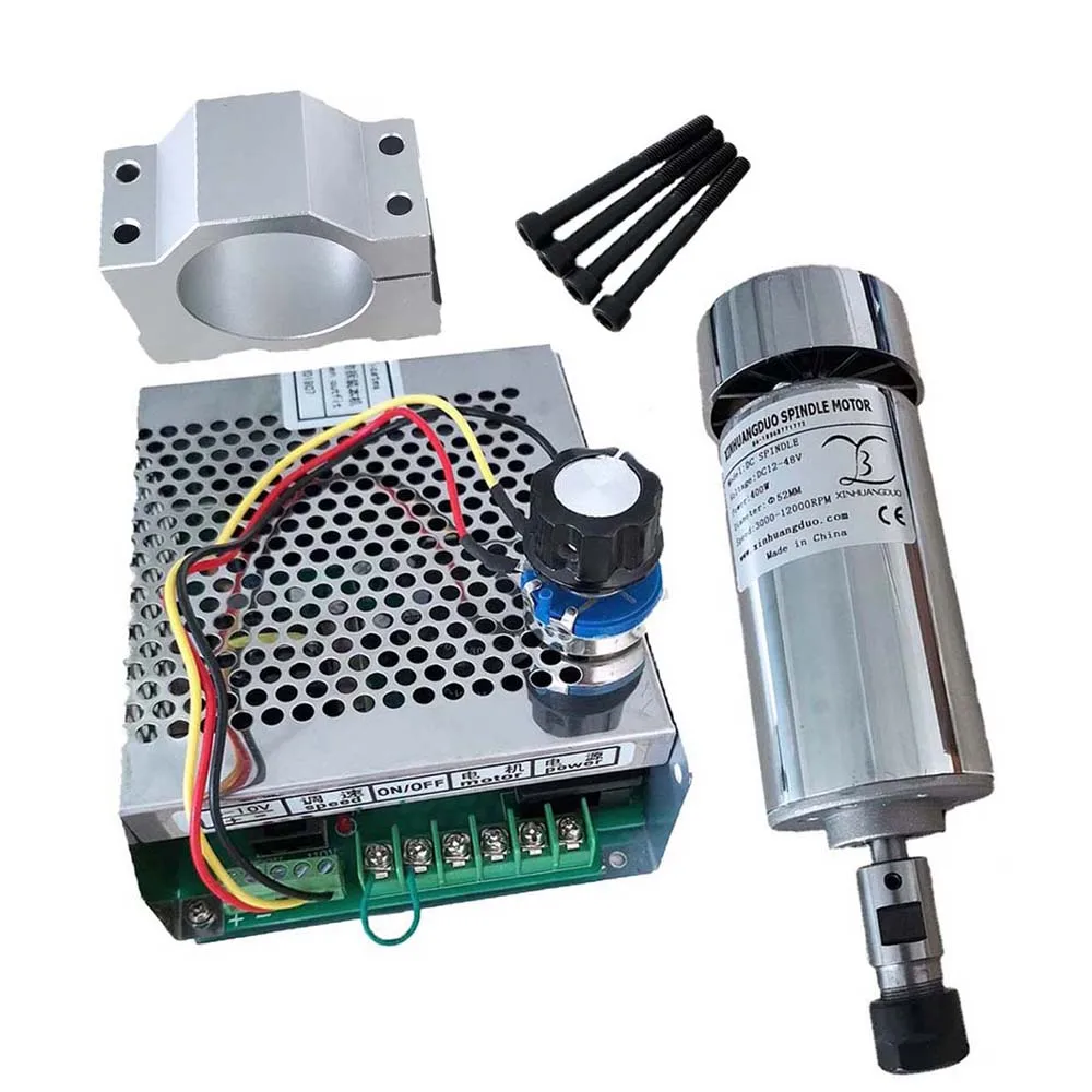 package 4 С воздушным охлаждением 0.4kw CNC spindleMotor Kit ER11 патрон 400 Вт мотор шпинделя+ регулятор скорости питания для гравировки - Цвет: package 4