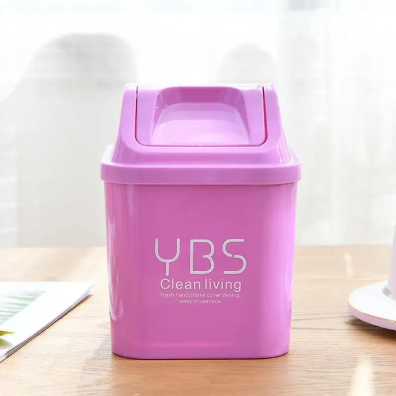 Creative Mini Small Waste Bin Desktop Garbage Basket Home Table Plastic Office Supplies Trash Can Dustbin Sundries Barrel Box