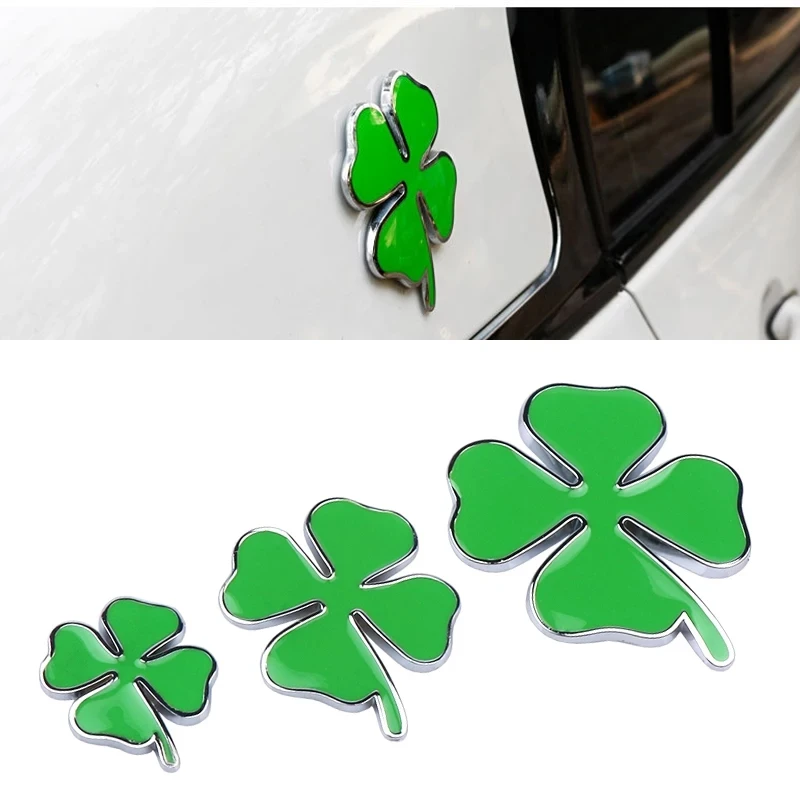 

3D Metal Car Sticker High Quality Green Lucky Clover Side Label For Alfa Romeo Four Leaf Clover Emblem Badge Sticker Car-styling