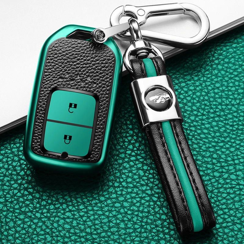 Leather+TPU Cover Remote Key Case For Honda 19CRV Pilot Accord Civic Jazz Jade Fit HR-V Freed Keyless Entry Car Model