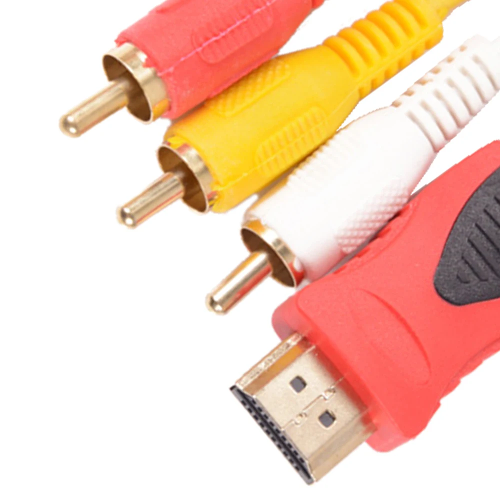 1.5M conversion converter HDMI-compatible to RCA cable male to 3 RCA AV male AV composite M/M connector adapter cable cord hdmi to av adapter audio video converter adapter