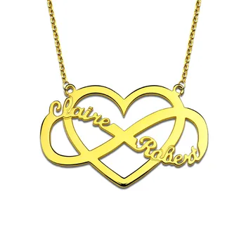 

AILIN Personalized Unique Infinity and Heart Name Necklace Gold Color Infinity Symbol Jewelry for Her