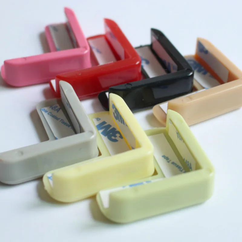 4 unids/set seguridad del bebé en forma de L de colores de caramelo cubierta del Protector de la esquina de la mesa los guardias de protección de los niños muebles protecciones de borde de esquina