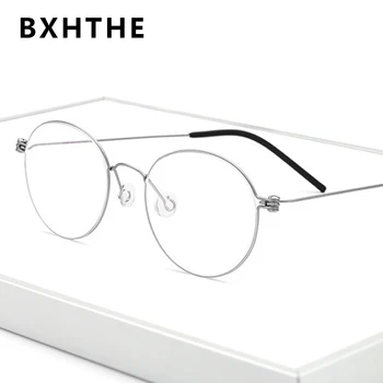 

Denmark Korean New Pure Titanium Glasses Frame Women Prescription Eyeglasses Men Simple Myopia Optical Frames Screwless Eyewear