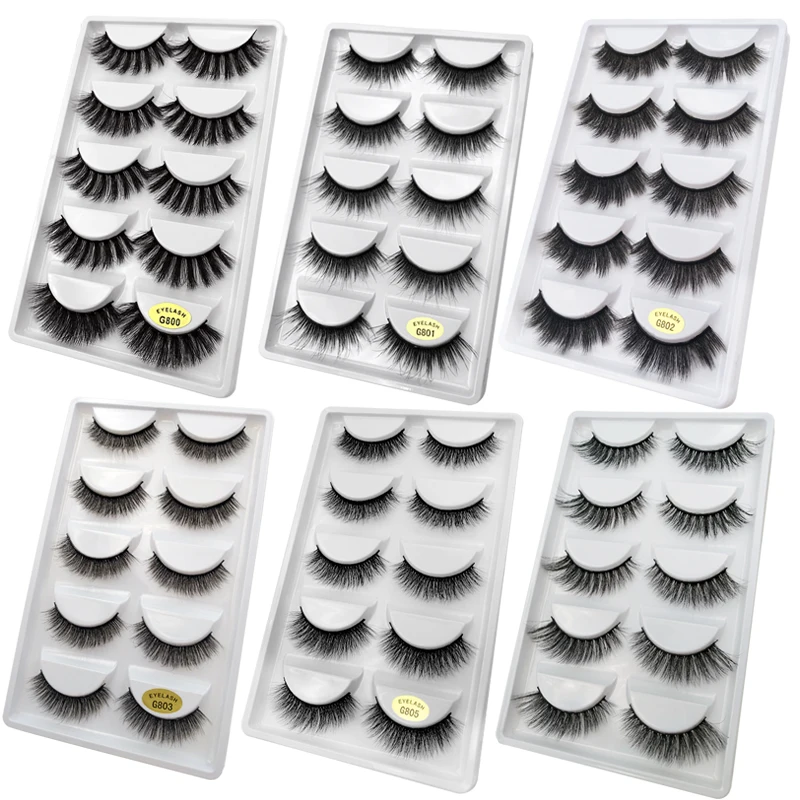 

800 boxes Mixes natrual 3d mink lashes false eyelashes bulk fluffy mink eyelashes lash kit 800 packs makeup maquiagem for G size