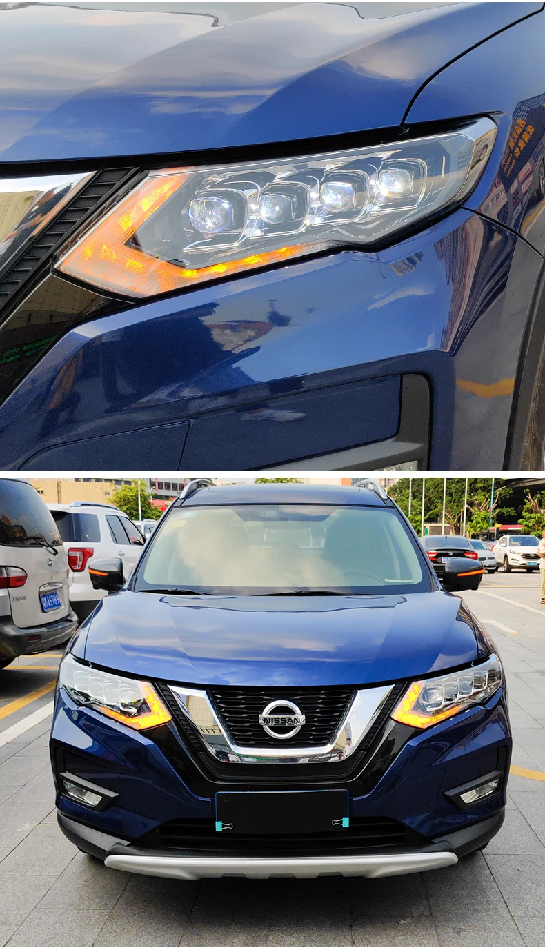 Автомобильный Стильный чехол для фар Nissan X-Trail, все светодиодный- светодиодный головной фонарь, все светодиодный фары Nissan X-Trail, дневные ходовые огни