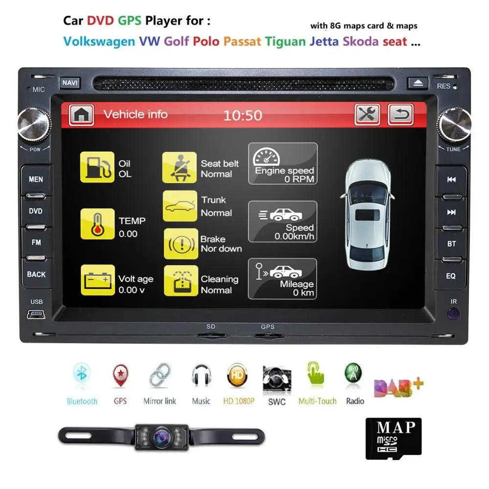 Автомобильный мультимедийный плеер для Volkswagen VW Passat B6 CC Polo Golf 4 5 Jetta Caddy T5 Bora Skoda Seat 2Din радио автомобильный DVD gps dab+ EQ