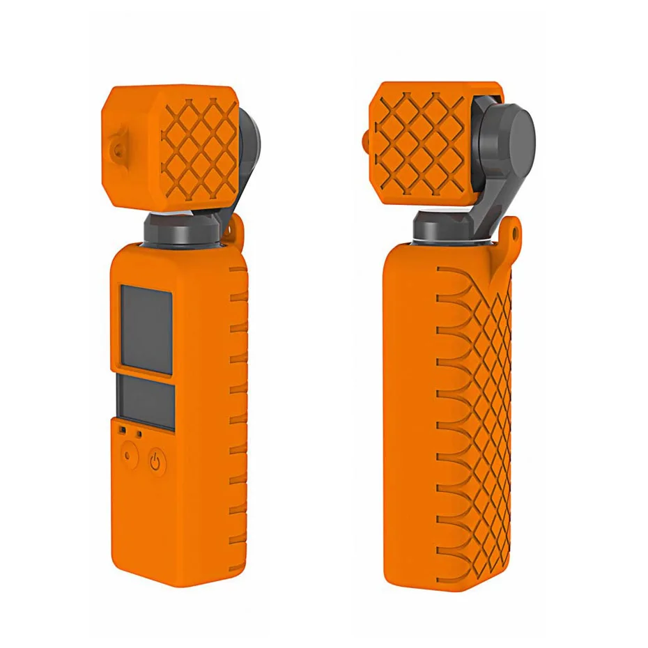 Оранжевый Для DJI Osmo карманный портативный защитный чехол для камеры Мягкие силиконовые цветные Чехлы+ крышка объектива для Osmo карманные аксессуары для Кардана - Цвет: Оранжевый