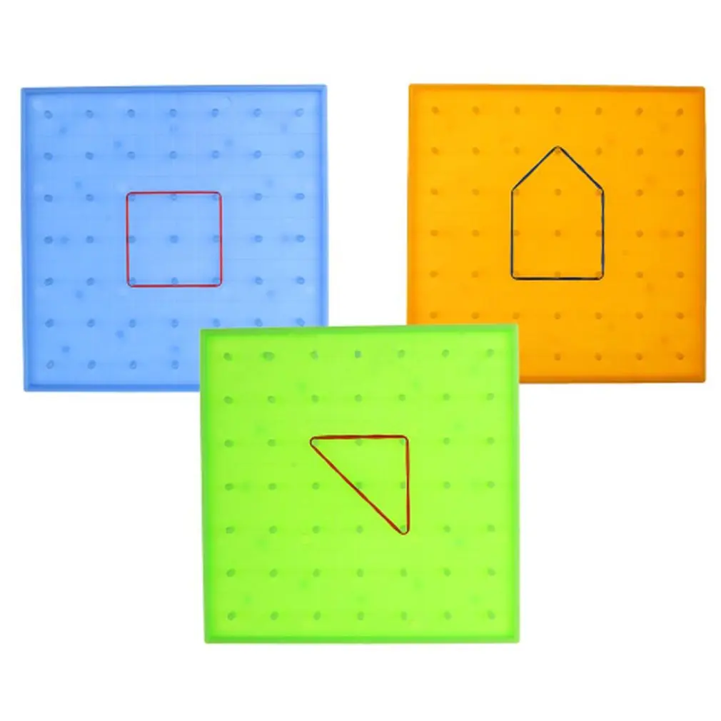 Teaching Instrument Puzzle Game Toy Nailboard Tool Plastic Nail Plate Primary Mathematics Geometry Demo Children Educational Toy
