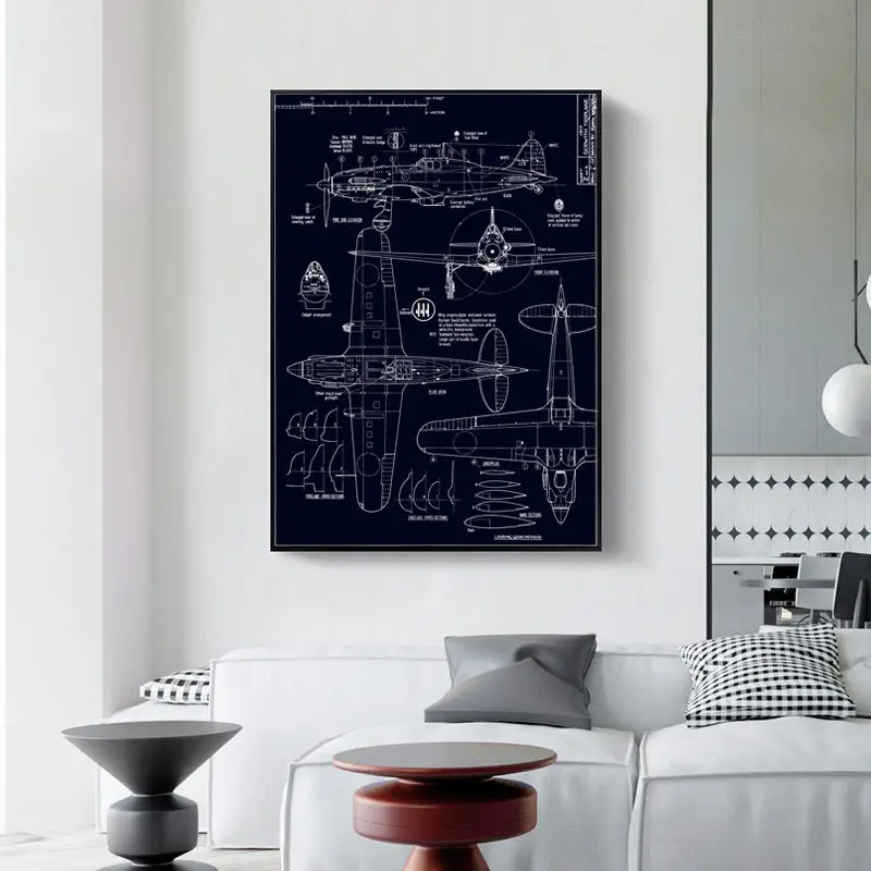 Christmas-Decoration-Canvas-Painting-Posters-Aircraft-Structure-Drawing-Wall-Art-Picture-Cuadros-Decorativos-Home-Decor (1)