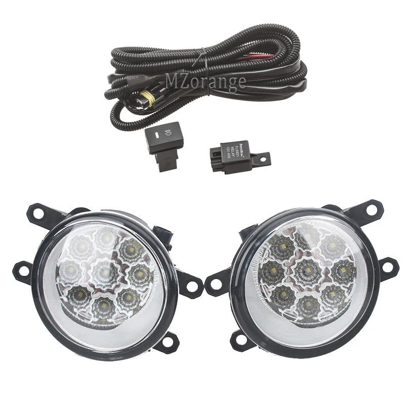 led and wires Для Toyota RAV4 2009-2012 противотуманный светильник s галогенный светодиодный противотуманный светильник Противотуманные фары головной светильник s головной светильник противотуманный светильник s Рамка противотуманный светильник s DRL - Цвет: led and wires